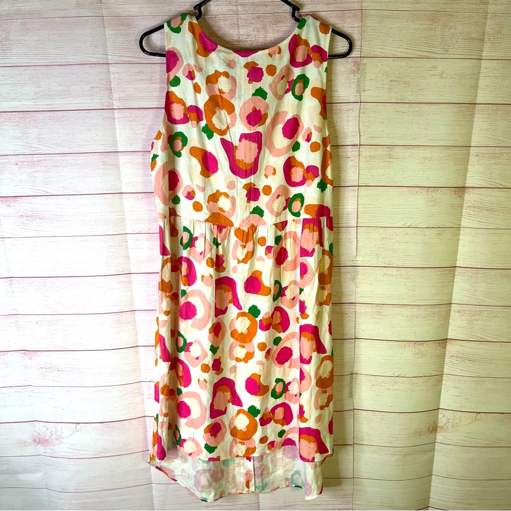 Emily McCarthy Linen Rayon Blend High Low Hem Sleeveless Dress Size Large